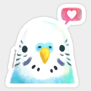 Blue Budgerigar bird Sticker